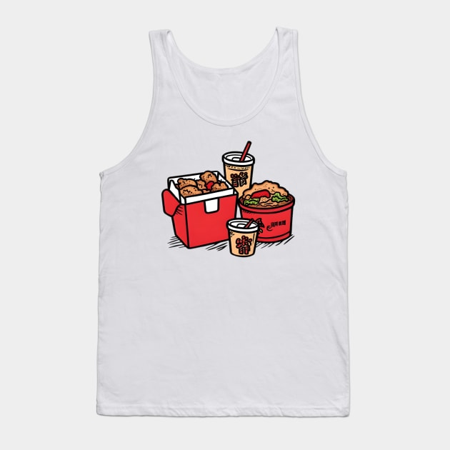 Chinese Takeout Cartoon Tank Top by The Charming Corner